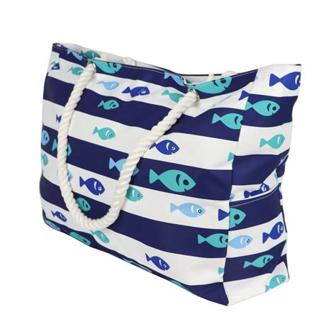 beach bags with zippered top.